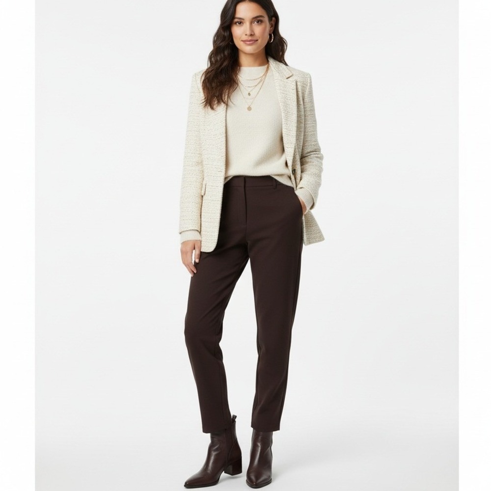 Quince Ultra Stretch Ponte Straight leg Pull-On Pants PXL Brown‎ Minimal Classic
